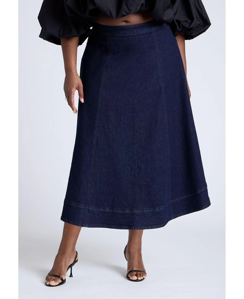 Eloquii Plus Denim A Line Skirt