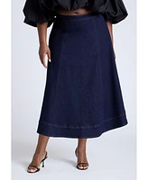 Eloquii Plus Denim A Line Skirt