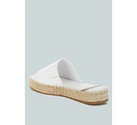 Scalar Genuine Soft Leather Espadrille Flatforms