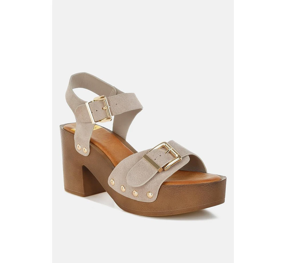 Lhasa Real Suede Leather Clog Sandals