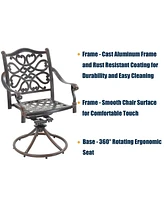 Patio Dinning Swivel Chair Set of 2 Outdoor Swivel Rocker Patio Chairs Bistro Chairs Outdoor Dining Chairs