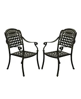 Mondawe Outdoor Cast Aluminum Dining Armchair