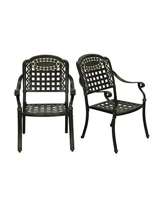 Mondawe Outdoor Cast Aluminum Dining Armchair