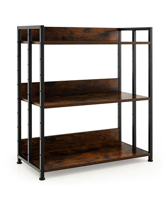 3-Tier Industrial Bookshelf Storage Shelf Display Rack with Adjustable Shelves-3-Tier