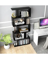5-Tier Bookshelf with Anti-Toppling Device for Living Room Home Office