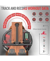Joroto Rowing Machines for Home Use, Foldable Rower Machine with Bluetooth Monitor, Tablet Holder Water Rowing Machine