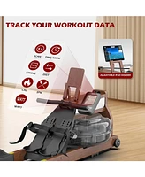 Joroto Rowing Machines for Home Use, Foldable Rower Machine with Bluetooth Monitor, Tablet Holder Water Rowing Machine