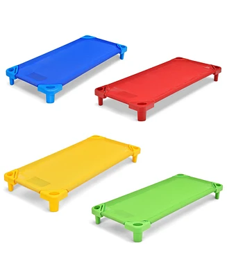 Pack of 4 Colorful Kids Stackable Naptime Cot