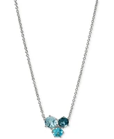 Eliot Danori Cubic Zirconia Trio Pendant Necklace & Stud Earrings, 16" + 2" extender