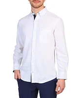 Tailorbyrd Men's Solid Linen Blend Long Sleeve Shirt
