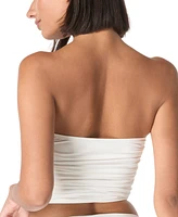 Carmen Marc Valvo Women's Flower Bandeau Crop Bikini Top