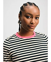Isaac Mizrahi Women's Long Sleeve Stripe Tee