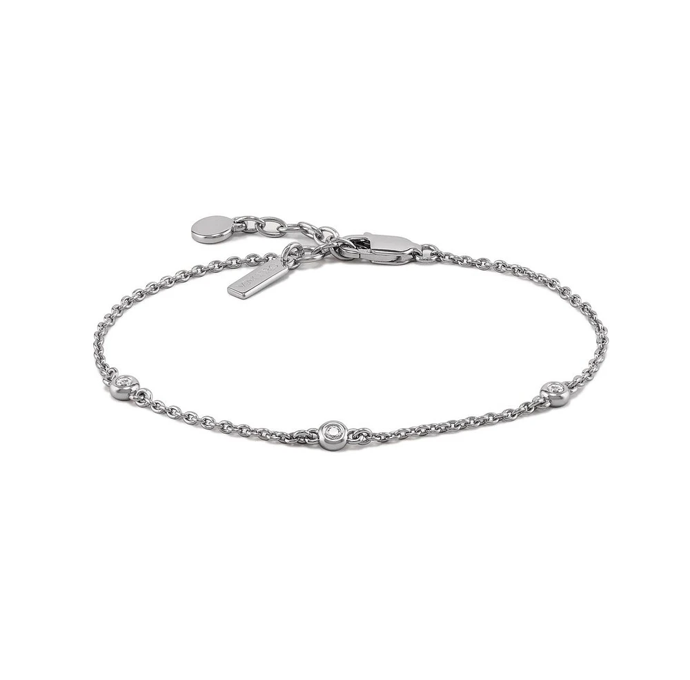 Vincero Women's Sapphire Trio Rolo Chain Bracelet – Sterling Silver Finish