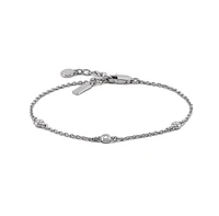 Vincero Women's Sapphire Trio Rolo Chain Bracelet – Sterling Silver Finish