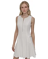 Dkny Women's Zip-Front Sleeveless Scuba Crepe Dress