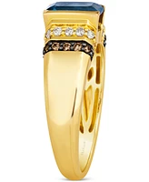 Le Vian Men's London Blue Topaz (2-1/2 ct. t.w.) & Diamond (1/3 ct. t.w.) Statement Ring in 14k Yellow Gold