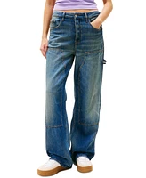 Tommy Jeans Women's Mia Cotton Mid-Rise Relaxed Straight Carpenter