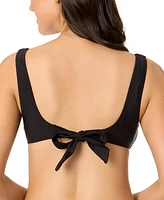 Salt + Cove Juniors' Center-Ruched V-Neck Bikini Top, Exclusively at Macy's