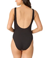Salt + Cove Juniors' Ribbed Scoop-Neck One-Piece Swimsuit