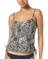 Michael Kors Women's Printed Side-Ruched Tankini Top