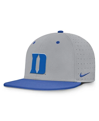 Nike Men's Gray Duke Blue Devils On-Field Dugout True Performance Fitted Hat