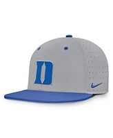 Nike Men's Gray Duke Blue Devils On-Field Dugout True Performance Fitted Hat