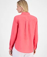 Charter Club Petite 100% Linen Button-Front Shirt