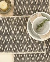 Tableau Black Zig Zag Runner, 72" x 14"