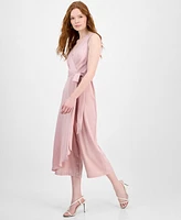 Connected Women's Draped Sleeveless Surplice Jumpsuit