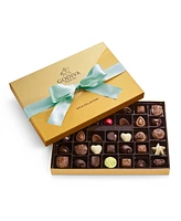 Godiva Assorted Milk Chocolate Gift Box with Aqua Ribbon, 36 Pieces