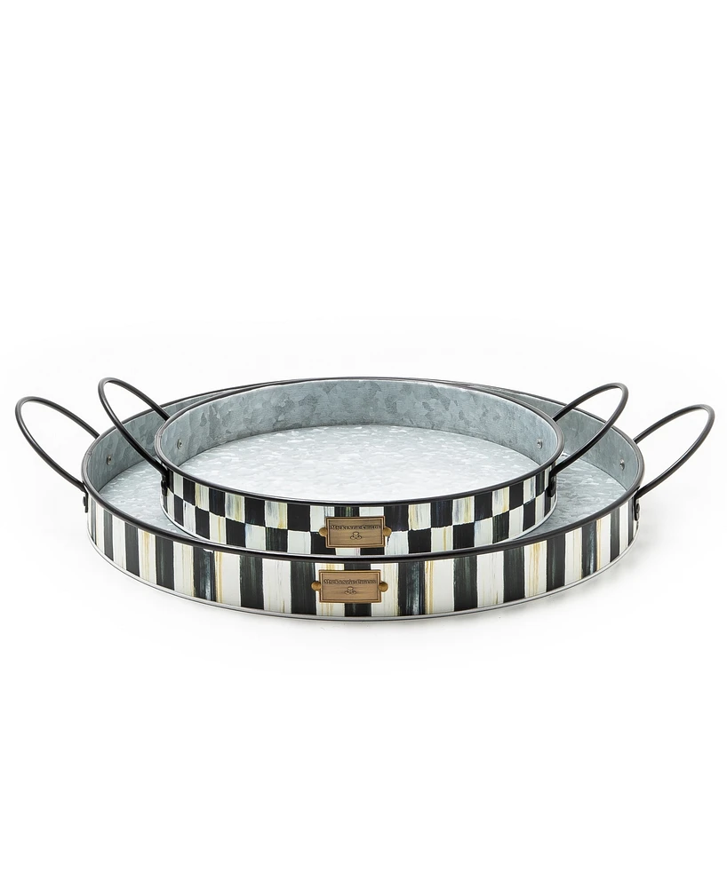 Mackenzie-Childs Spectator Galvanized Serving Trays, Set of 2