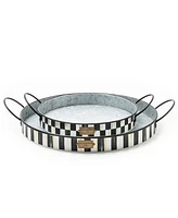 Mackenzie-Childs Spectator Galvanized Serving Trays, Set of 2