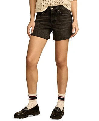 Lucky Brand Women's 90s Raw-Hem Midi Shorts