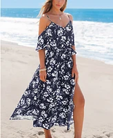 Cupshe Women's Sunset Kiss Floral Maxi Beach Dress