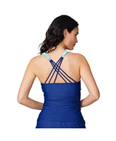 Free Country Women's Notch Front Tankini Top