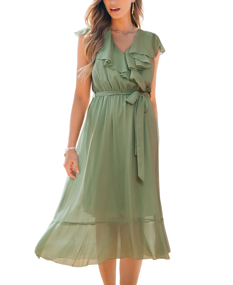Cupshe Women's Soft Aura Green Midi Beach Dress