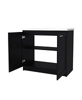 Haivana Utility Sink Base Cabinet with Double Doors and Interior Shelf