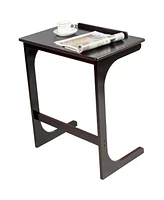 Adjustable C-Shape Couch End Table wth Tilting Top