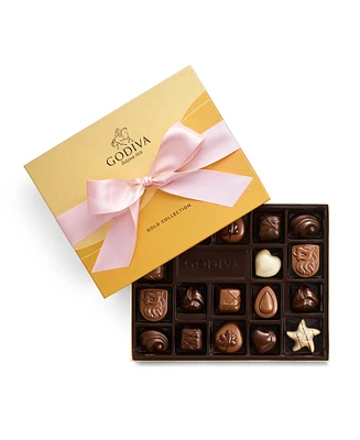 Godiva Gold Ballotin Solid Pink Ribbon