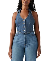 Levi's Women's Bria Cotton Denim Corset Cropped Top