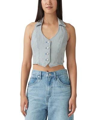 Levi's Women's Bria Cotton Denim Corset Cropped Top