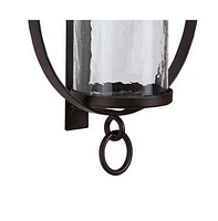 Wall Sconce with Hurricane Glass and Chain Design Holder for Elegant Lighting and Decor