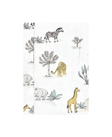Hudson Baby Boys Cotton Poly Flannel Burp Cloths 8-Pack, Boy Safari World, One Size