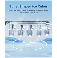 Cowsar 26 Pound Portable Countertop Ice Maker, 9 Bullet Cubes 6 Mins, Self-Cleaning