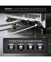 Cowsar 70 lbs，Built-In Nugget Ice Maker, Drain Pump, 24H Timer, Self-Cleaning, Double Baskets