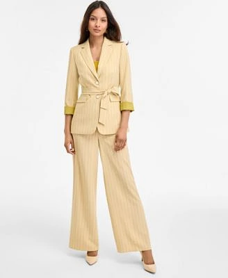 Tahari Asl Womens Striped Blazer Tank Top Pants