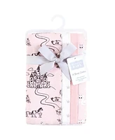 Hudson Baby Boys and Girls Cotton Poly Flannel Burp Cloths 8-Pack, Fairytale Princess, One Size