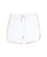 Hudson Baby Girls Shorts Bottoms 4-Pack, Pink White, 12-18 Months