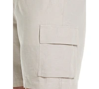 Cubavera Men's 8" Drawstring Linen Cargo Shorts