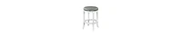 Backless Swivel Counter Stool with Faux Leather and Nailhead Trim